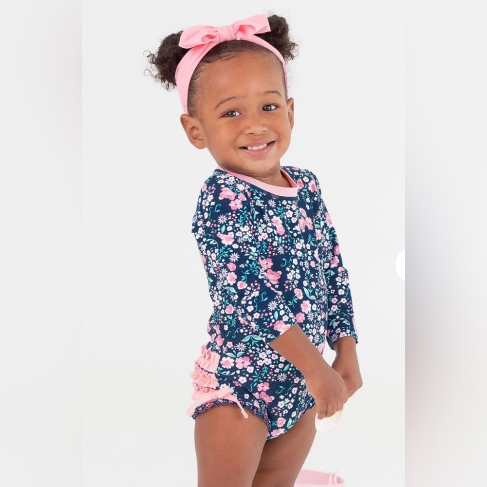 Ruffle Butts Moonlit Meadow Long Sleeve Rash Guard